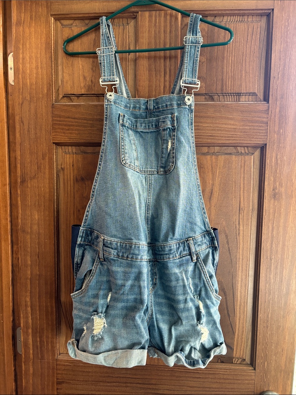 Denim Meternity Short Overalls